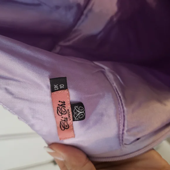 Chi Chi London Lilac Dress Size UK 10 Never Worn - Picture 3 of 4